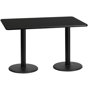 30'' x 60'' Rectangular Black Laminate Table Top with 18'' Round Table Height Bases - by Flash Furniture
