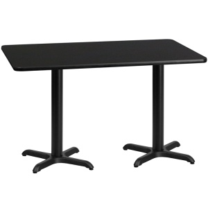 30'' x 60'' Rectangular Black Laminate Table Top with 22'' x 22'' Table Height Bases - by Flash Furniture