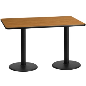 30'' x 60'' Rectangular Natural Laminate Table Top with 18'' Round Table Height Bases - by Flash Furniture