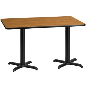 30'' x 60'' Rectangular Natural Laminate Table Top with 22'' x 22'' Table Height Bases - by Flash Furniture