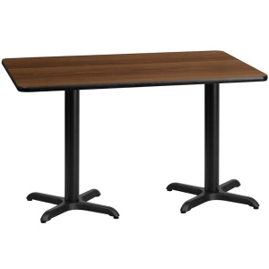 30'' x 60'' Rectangular Walnut Laminate Table Top with 22'' x 22'' Table Height Bases - by Flash Furniture