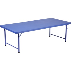 30''W x 60''L x 19''H Kid's Blue Plastic Folding Table - by Flash Furniture