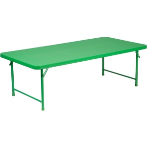30''W x 60''L x 19''H Kid's Green Plastic Folding Table - by Flash Furniture