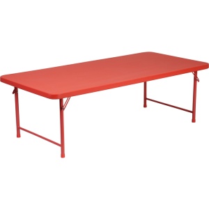 30''W x 60''L x 19''H Kid's Red Plastic Folding Table - by Flash Furniture