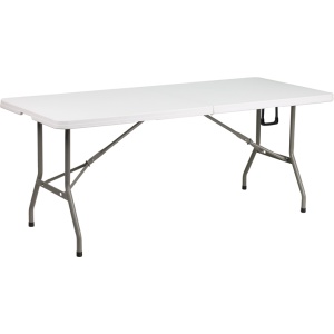 30''W x 72''L Bi-Fold Granite White Plastic Folding Table - by Flash Furniture