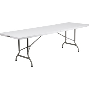 30''W x 96''L Bi-Fold Granite White Plastic Folding Table - by Flash Furniture