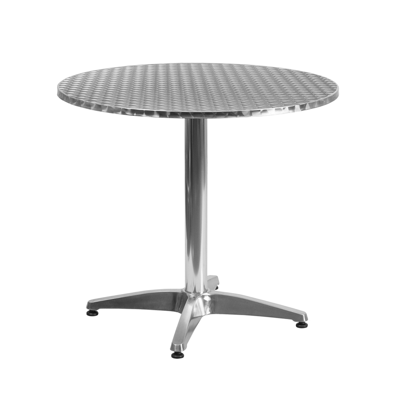 31.5'' Round Aluminum IndoorOutdoor Table with Base by Flash