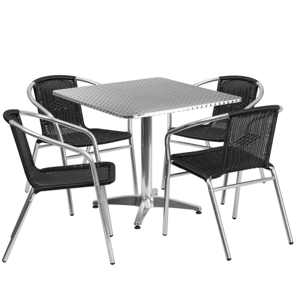 31.5-Square-Aluminum-Indoor-Outdoor-Table-Set-with-4-Black-Rattan-Chairs-by-Flash-Furniture