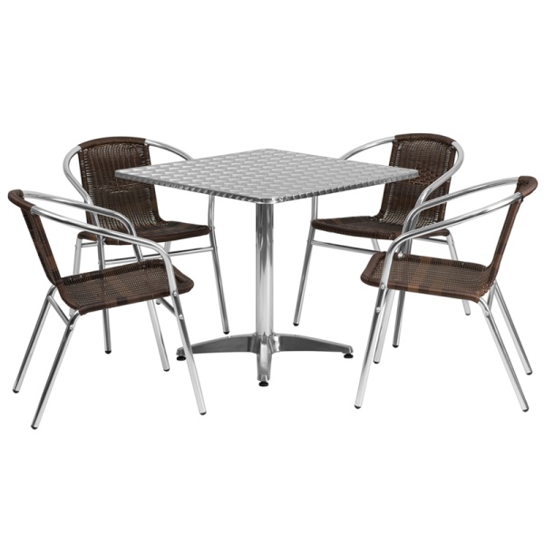 31.5-Square-Aluminum-Indoor-Outdoor-Table-Set-with-4-Dark-Brown-Rattan-Chairs-by-Flash-Furniture