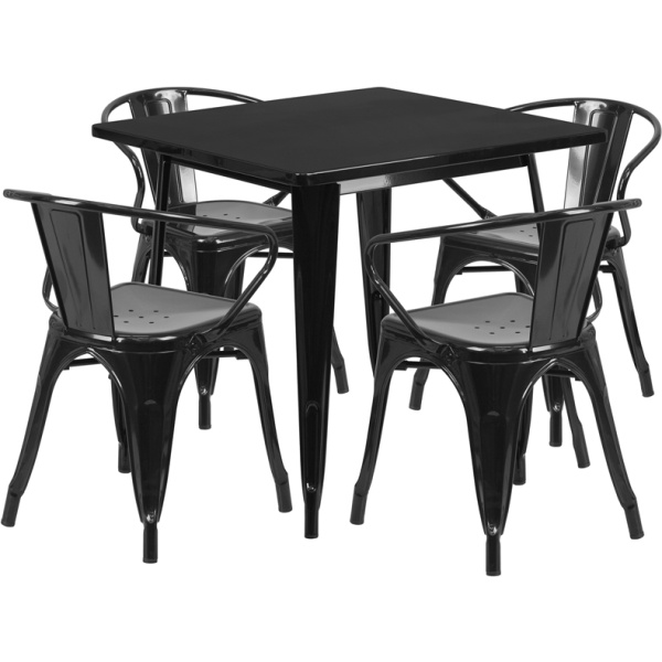 31.5-Square-Black-Metal-Indoor-Outdoor-Table-Set-with-4-Arm-Chairs-by-Flash-Furniture