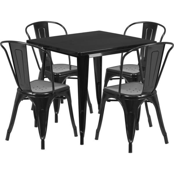 31.5-Square-Black-Metal-Indoor-Outdoor-Table-Set-with-4-Stack-Chairs-by-Flash-Furniture