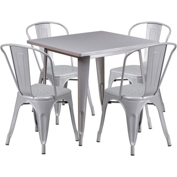 31.5-Square-Silver-Metal-Indoor-Outdoor-Table-Set-with-4-Stack-Chairs-by-Flash-Furniture