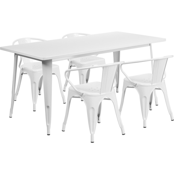 31.5-x-63-Rectangular-White-Metal-Indoor-Outdoor-Table-Set-with-4-Arm-Chairs-by-Flash-Furniture