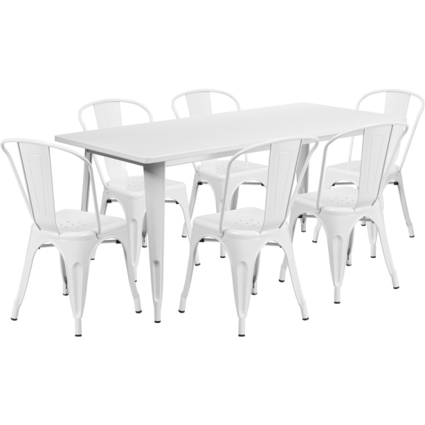 31.5-x-63-Rectangular-White-Metal-Indoor-Outdoor-Table-Set-with-6-Stack-Chairs-by-Flash-Furniture