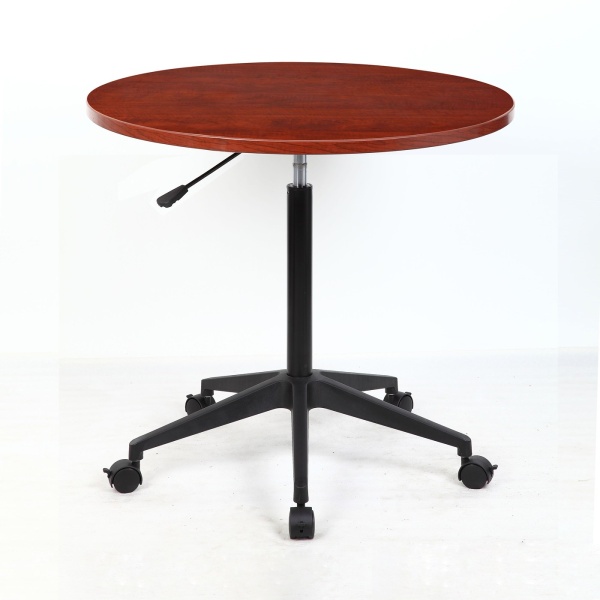 32-in-Mobile-Round-Table-with-Cherry-Finish-by-Boss-Office-Products