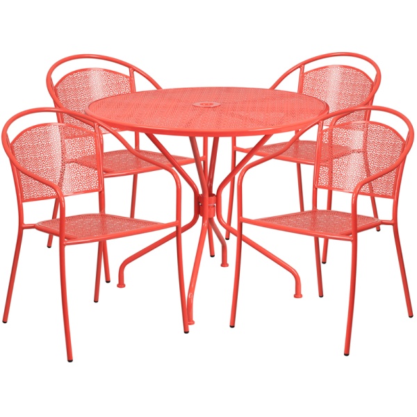 35.25-Round-Coral-Indoor-Outdoor-Steel-Patio-Table-Set-with-4-Round-Back-Chairs-by-Flash-Furniture