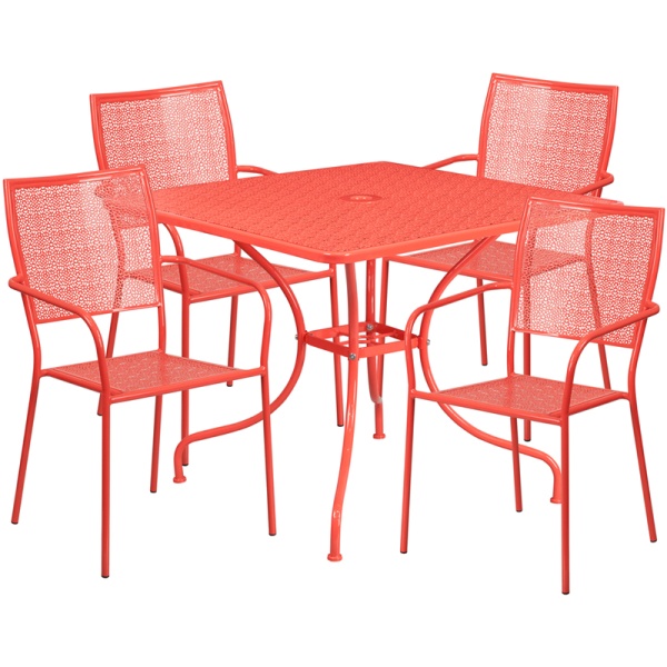 35.5-Square-Coral-Indoor-Outdoor-Steel-Patio-Table-Set-with-4-Square-Back-Chairs-by-Flash-Furniture