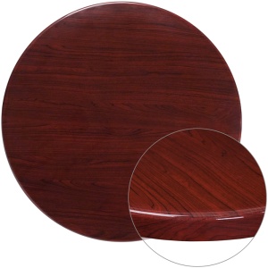 36'' Round High-Gloss Mahogany Resin Table Top with 2'' Thick Drop-Lip - by Flash Furniture