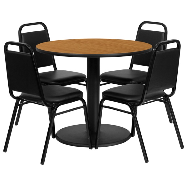 36-Round-Natural-Laminate-Table-Set-with-4-Black-Trapezoidal-Back-Banquet-Chairs-by-Flash-Furniture