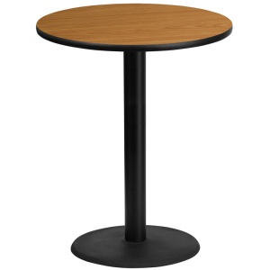 36'' Round Natural Laminate Table Top with 24'' Round Bar Height Table Base - by Flash Furniture