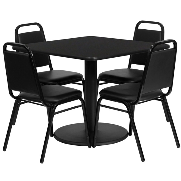 36-Square-Black-Laminate-Table-Set-with-4-Black-Trapezoidal-Back-Banquet-Chairs-by-Flash-Furniture