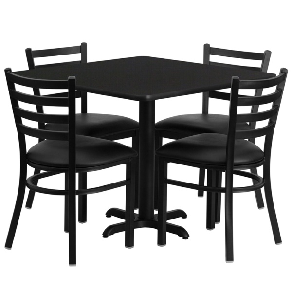 36-Square-Black-Laminate-Table-Set-with-4-Ladder-Back-Metal-Chairs-Black-Vinyl-Seat-by-Flash-Furniture