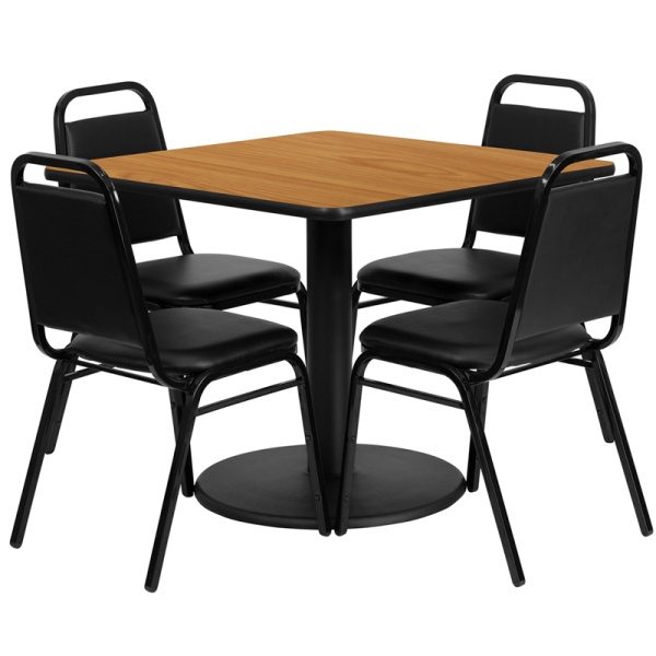 36-Square-Natural-Laminate-Table-Set-with-4-Black-Trapezoidal-Back-Banquet-Chairs-by-Flash-Furniture