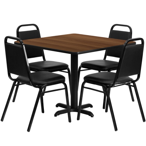 36-Square-Walnut-Laminate-Table-Set-with-4-Black-Trapezoidal-Back-Banquet-Chairs-by-Flash-Furniture