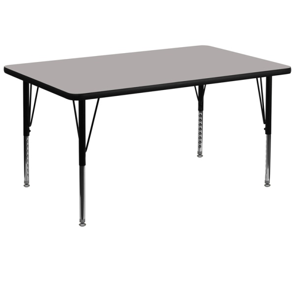 36W-x-72L-Rectangular-Grey-HP-Laminate-Activity-Table-Height-Adjustable-Short-Legs-by-Flash-Furniture
