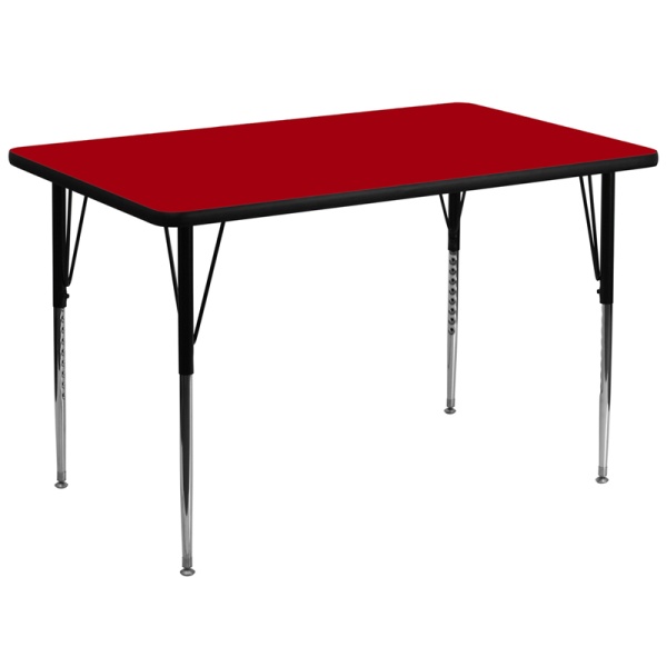 36W-x-72L-Rectangular-Red-Thermal-Laminate-Activity-Table-Standard-Height-Adjustable-Legs-by-Flash-Furniture