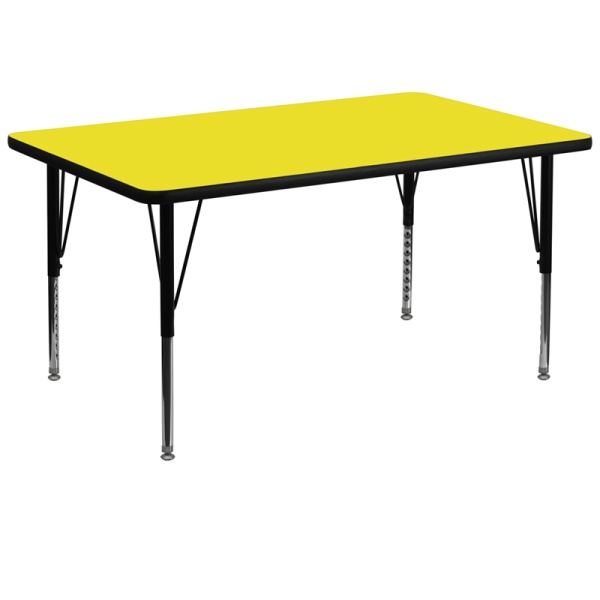 36W-x-72L-Rectangular-Yellow-HP-Laminate-Activity-Table-Height-Adjustable-Short-Legs-by-Flash-Furniture