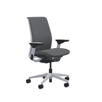 Think Chair by Steelcase -Platinum Frame - Cogent Graphite Fabric - FULLY LOADED