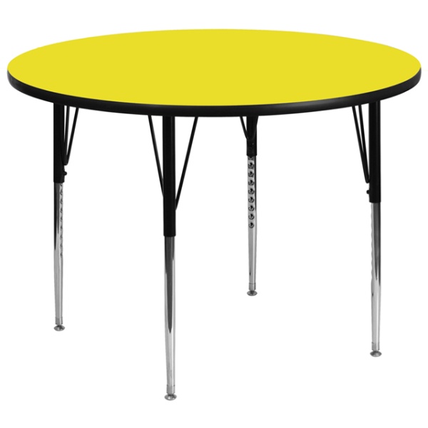 42-Round-Yellow-HP-Laminate-Activity-Table-Standard-Height-Adjustable-Legs-by-Flash-Furniture