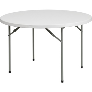 48'' Round Granite White Plastic Folding Table - by Flash Furniture