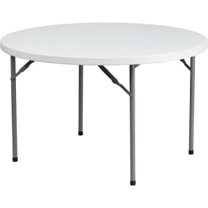 48'' Round Granite White Plastic Folding Table - by Flash Furniture