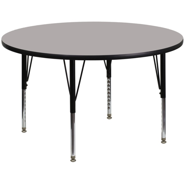 48-Round-Grey-HP-Laminate-Activity-Table-Height-Adjustable-Short-Legs-by-Flash-Furniture
