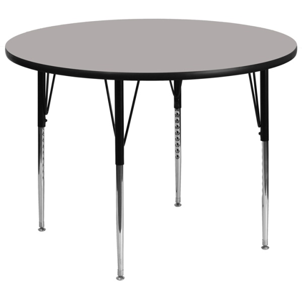 48-Round-Grey-HP-Laminate-Activity-Table-Standard-Height-Adjustable-Legs-by-Flash-Furniture