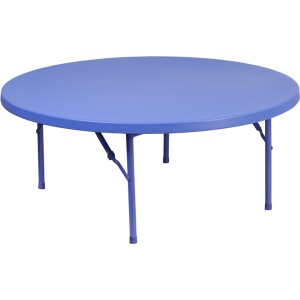 48'' Round Kid's Blue Plastic Folding Table - by Flash Furniture