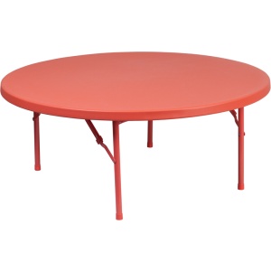 48'' Round Kid's Red Plastic Folding Table - by Flash Furniture