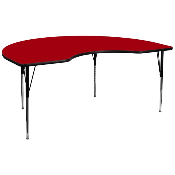 48W-x-96L-Kidney-Red-Thermal-Laminate-Activity-Table-Standard-Height-Adjustable-Legs-by-Flash-Furniture