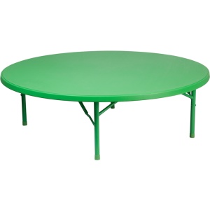 60'' Round Kid's Green Plastic Folding Table - by Flash Furniture