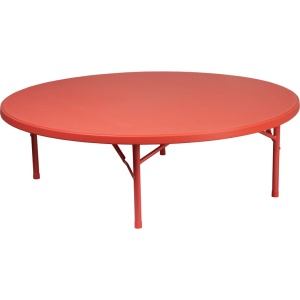 60'' Round Kid's Red Plastic Folding Table - by Flash Furniture