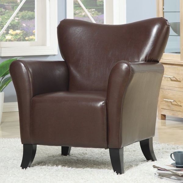 Accent-Chair-with-Brown-Leather-like-Vinyl-Upholstery-by-Coaster-Fine-Furniture