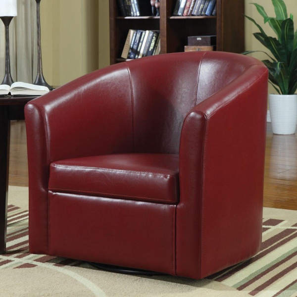 Accent-Chair-with-Dark-Red-Leather-like-Vinyl-Upholstery-by-Coaster-Fine-Furniture