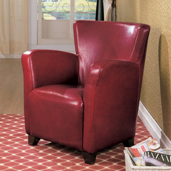 Accent-Chair-with-Red-Leather-like-Vinyl-Upholstery-by-Coaster-Fine-Furniture