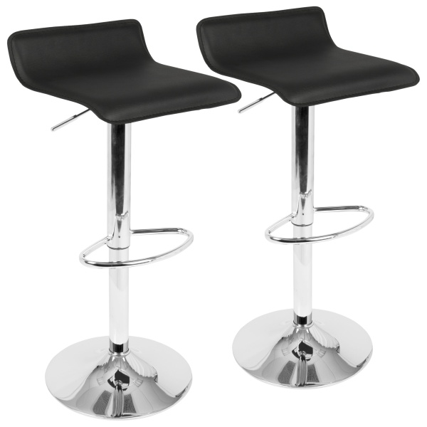 Ale-Contemporary-Adjustable-Barstool-in-Black-PU-Leather-by-LumiSource-Set-of-2