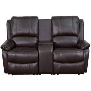 Allure-Series-2-Seat-Reclining-Pillow-Back-Brown-Leather-Theater-Seating-Unit-with-Cup-Holders-by-Flash-Furniture-2