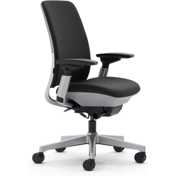 Amia Ergonomic Task Chair in Black with Platinum Base by Steelcase Best Price at Madison Seating
