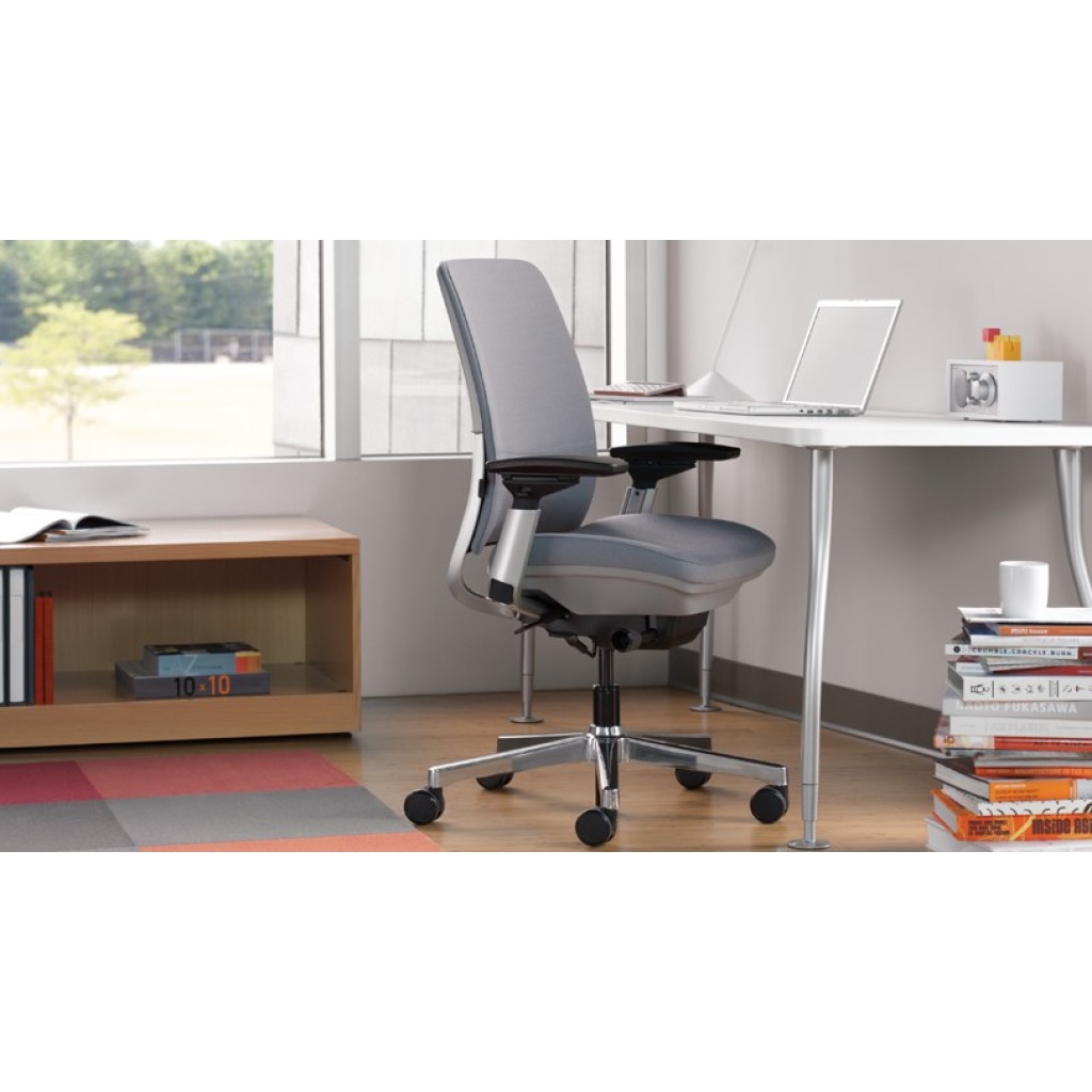 Steelcase Amia (Leap V2) Task Chair - Brown Stitched Leather - Refurbished