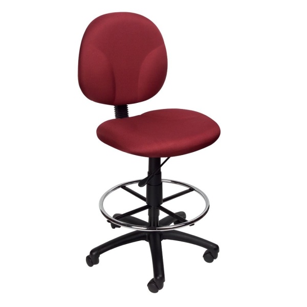 Armless-Drafting-Stool-with-Burgundy-Crepe-Fabric-Upholstery-by-Boss-Office-Products